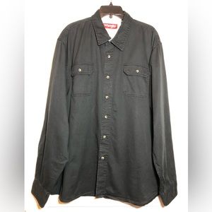 Wrangler Black Button Front Work Western Shirt
